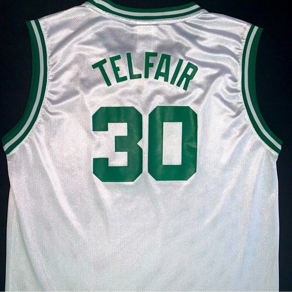 Rare Vintage Reebok Sebastian Telfair Boston Celtics #30 White Jersey Youth XL